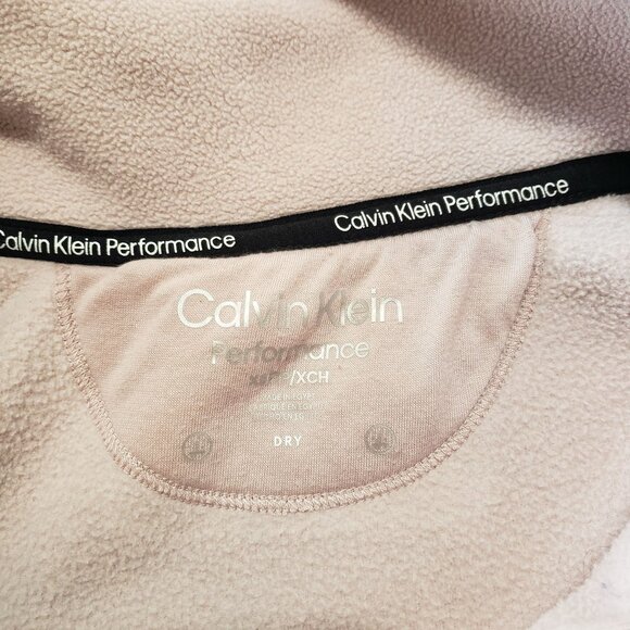 Calvin Klein Performance Womens Light Pink Fleece Zip Jacket High Collar Size XS - Picture 5 of 6